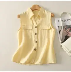 人気新作 おしゃれ＆カジュアル シンプル ベスト ブラウス 袖なし 3色展開