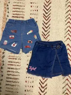 デニムショートパンツ Xgirl 130 ２枚セット