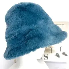 バケットハット ボア トレンド 可愛い レディース ブルー 青 帽子 お洒落