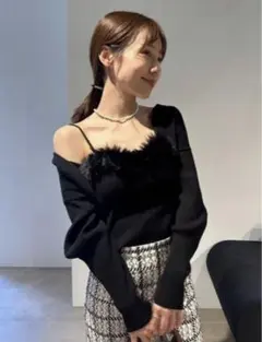 【SNIDEL】新品未使用 限定 エコファーキャミ&カーディガンセット