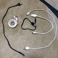 USBケーブル 5本セット ホワイト ブラック