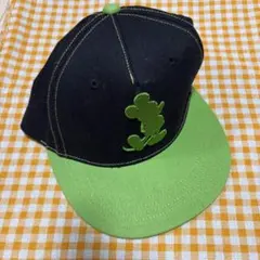 ミッキーマウス キャップ 黒と緑 57.5cm