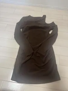 Dazy ワンショルダー ブラウンミニワンピース M