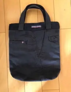 ハンドメイド ブラックデニム リメイクバッグ