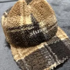 Stüssy ボア キャップ チェック柄