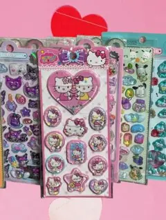 サンリオ　ハローキティ　ボンボンドロップシール　キラキラ３D立体　１シート