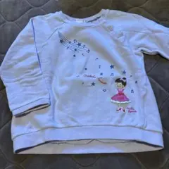 バレリーナ刺繍トレーナー 90淡い紫色値下げ中