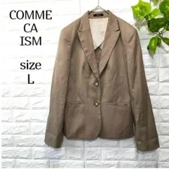 【コムサイズム】 ベージュ テーラードジャケット L レディース 無地 長袖