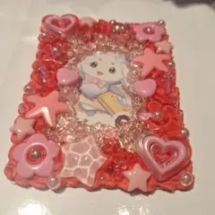 トレカケースデコ ピンク レッド B8 ハンドメイド