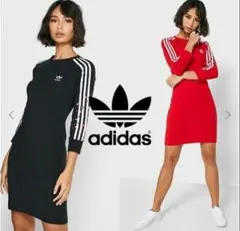 adidas　ハート刺繍ミニワンピ　レッド