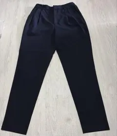 GU クロップド ハイウエスト カジュアルパンツ ネイビーSサイズ