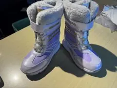 新品未使用 キッズ スノーブーツ パープル 防寒 防水 冬 雪遊び22.0cm