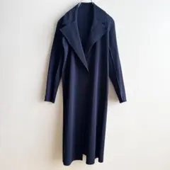 イッセイミヤケ ロングコート ロングカーディガン ネイビー プリーツ