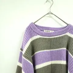 【Cutie Blonde】ニット プルオーバー ショート丈 マルチボーダー