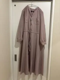 ANGELIEBE 薄紫 長袖ロングワンピース