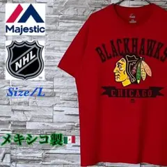 NHL シカゴブラックホークス Tシャツ ビッグロゴ L