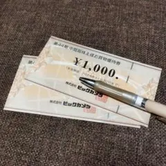 2,000円分優待券　ビックカメラ　株主優待