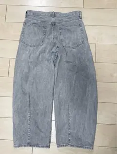 GU バレルレッグジーンズ デニム　ライトグレー 34インチ　XL