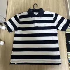 EDWIN ストライプ ポロシャツ ネイビー/ホワイト