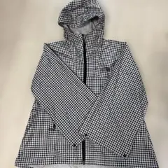 ノースフェイス レインウェア M チェック黒白 美品 レディース 防水 軽量