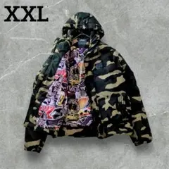 【極美品】VANS ダウン90%　フード　迷彩　カモフラ　超特大　XXL　y2k