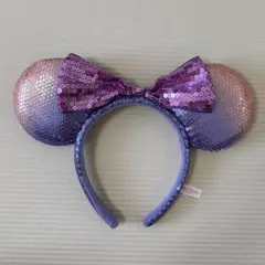 試着のみ！カチューシャ 紫ピンク スパンコール