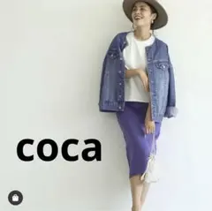 coca ストレッチペンシルスカート ウエストゴム パープル フリーサイズのサムネイル