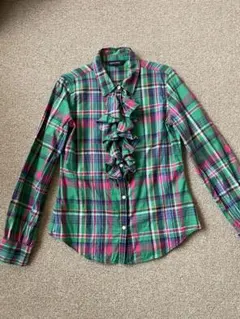 Ralph Lauren チェック柄フリルシャツ 150