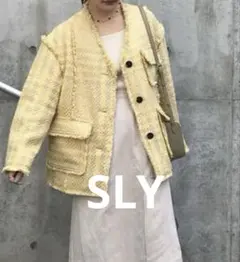 スライ　SLY ツィード　ノーカラージャケット　イエロー黄色のサムネイル