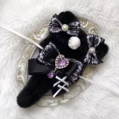 ぬい服 10cm にじぱぺっと ねこ 黒 紫ハンドメイドのサムネイル