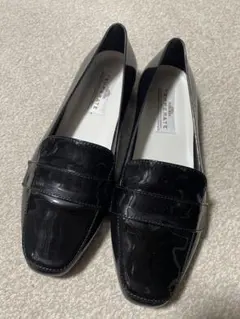 ブラック ローファータイプ レインシューズ