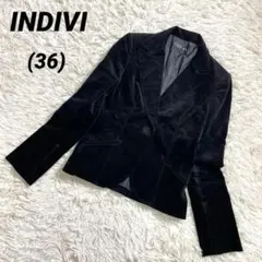 INDIVI インディヴィ　テーラードジャケット　黒　ブラック　36 フォーマル