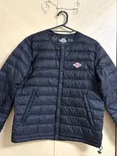 ダントン インナーダウンジャケット ブラック ノーカラー ライトダウン36