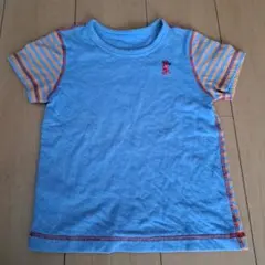 ハッカキッズ　ボーダー　 半袖Tシャツ 130cm 犬刺繍