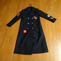 ZARA　ロングコート　Mサイズ　ネイビー　金ボタン　ワッペン
