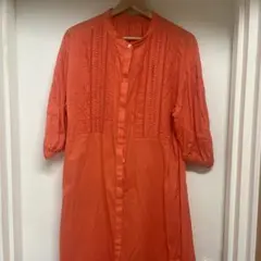 ユナイテッドアローズ　ワンピース　赤　ロング　半袖　五分袖　夏　マキシ　ロング