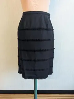 YUKI TORII ブラック フリンジデザイン タイトスカートのサムネイル