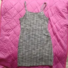 GU キャミミニワンピース 白黒チェック 中古美品