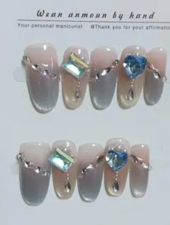 B7ハンドメイド グラデーションネイルチップSサイズ10個セット