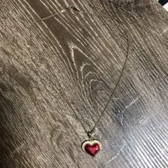 ハート型ペンダント ネックレス 赤