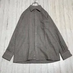 DAKS ダックス ウール 長袖シャツ チェック M
