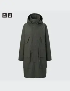 新品未使用UNIQLO U フーデットコート　フード付き オリーブ