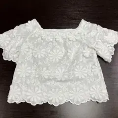 アンドクチュール　刺繍　花柄　Tシャツ　カットソー　総柄　ラグランのサムネイル