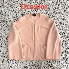 Drawer ドゥロワー コットン ノーカラージャケット S 1 ピンク