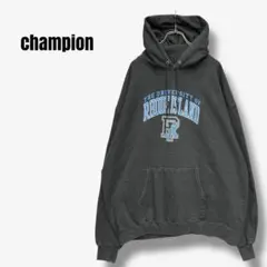 y23726 チャンピオン　スウェットパーカー　ビッグ　カレッジロゴ　チャコール