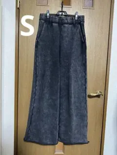 【CLEL】ヘビーウェイト ヴィンテージデザインスウェットパンツ ブラック S