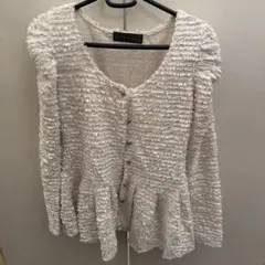 CECIL McBEE フリルデザイン長袖カーディガン