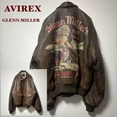 希少✨AVIREX レザージャケット　A-2 グレンミラー　AAAFバンド　本革