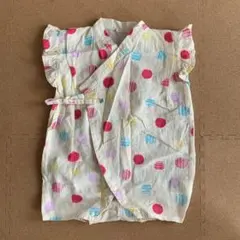 カラフルドット柄　浴衣　甚平 ロンパース 女の子