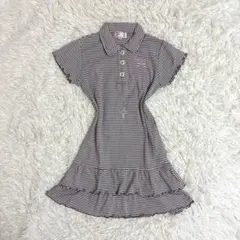 00s Y2K 姫カジ　ボーダー　ビジュー　フリル　チュニック　フェアリーコアのサムネイル